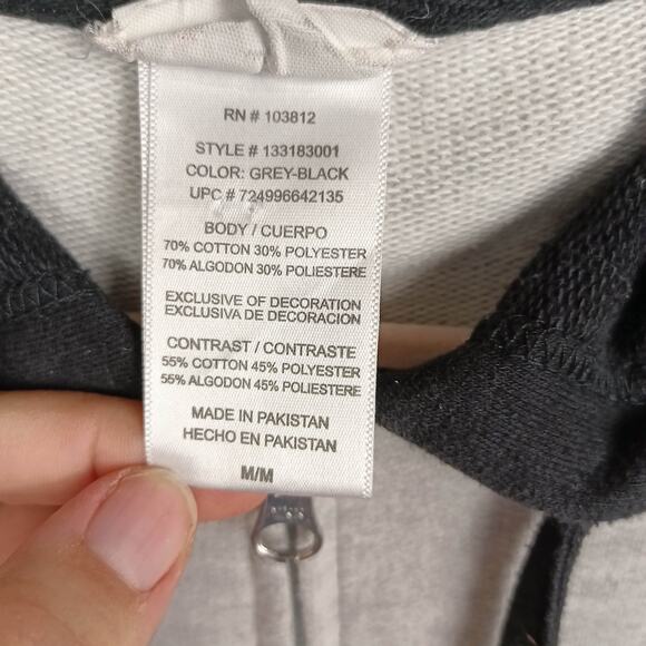 NBA Womens M Gray Black Hoodie San Antonio "Spurs Loud & Proud" Full Zip Pockets - Picture 8 of 8